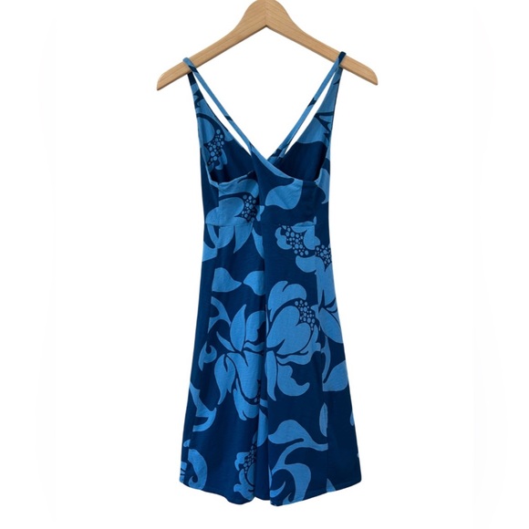 Patagonia Amber Dawn Dress S Blue Floral Organic Cotton Fit & Flare outdoors - Picture 2 of 9